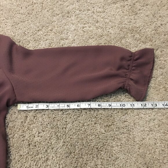 Mauve Button Collar Bohemian Peasant Blouse - Picture 16 of 16